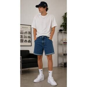 Mango Two Tone Denim Jorts Mens 30 Y2K Streetwear Baggy Shorts